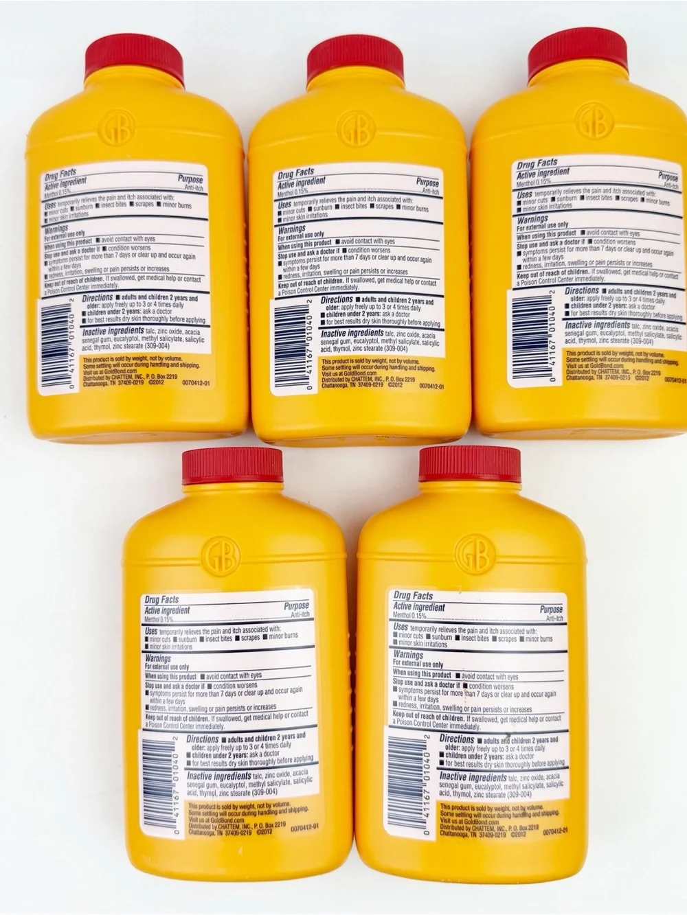 FIVE Gold Bond Original Strength Body Powder w/ Talc 4 oz New